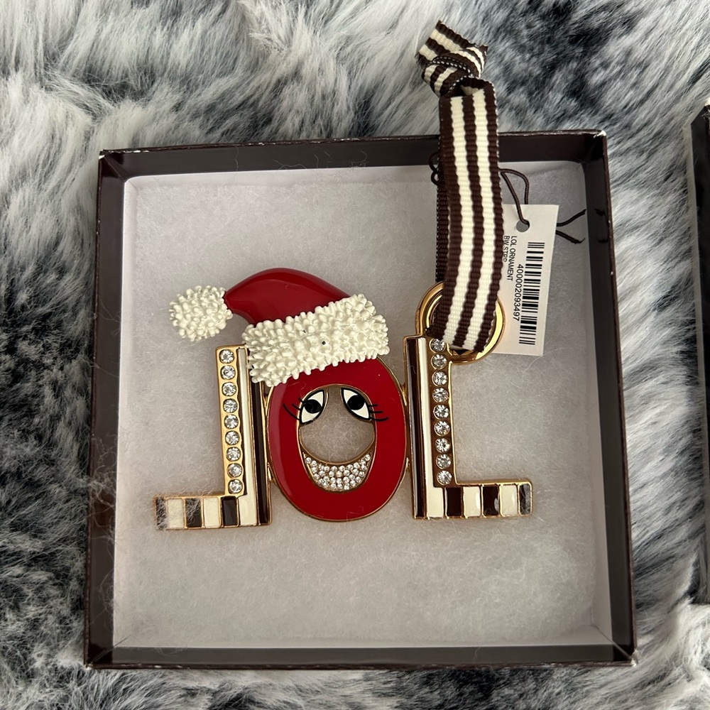 *NWT* Henri Bendel Red and Gold Joy “LOL” Ornament